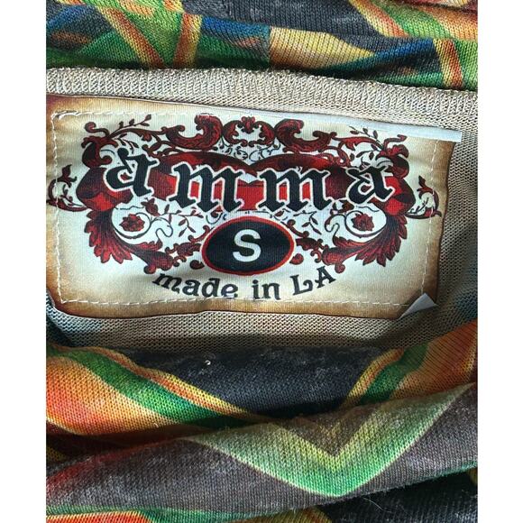 Amma Designs Multi colored cowl neck long tunic/dress size small - Picture 4 of 7